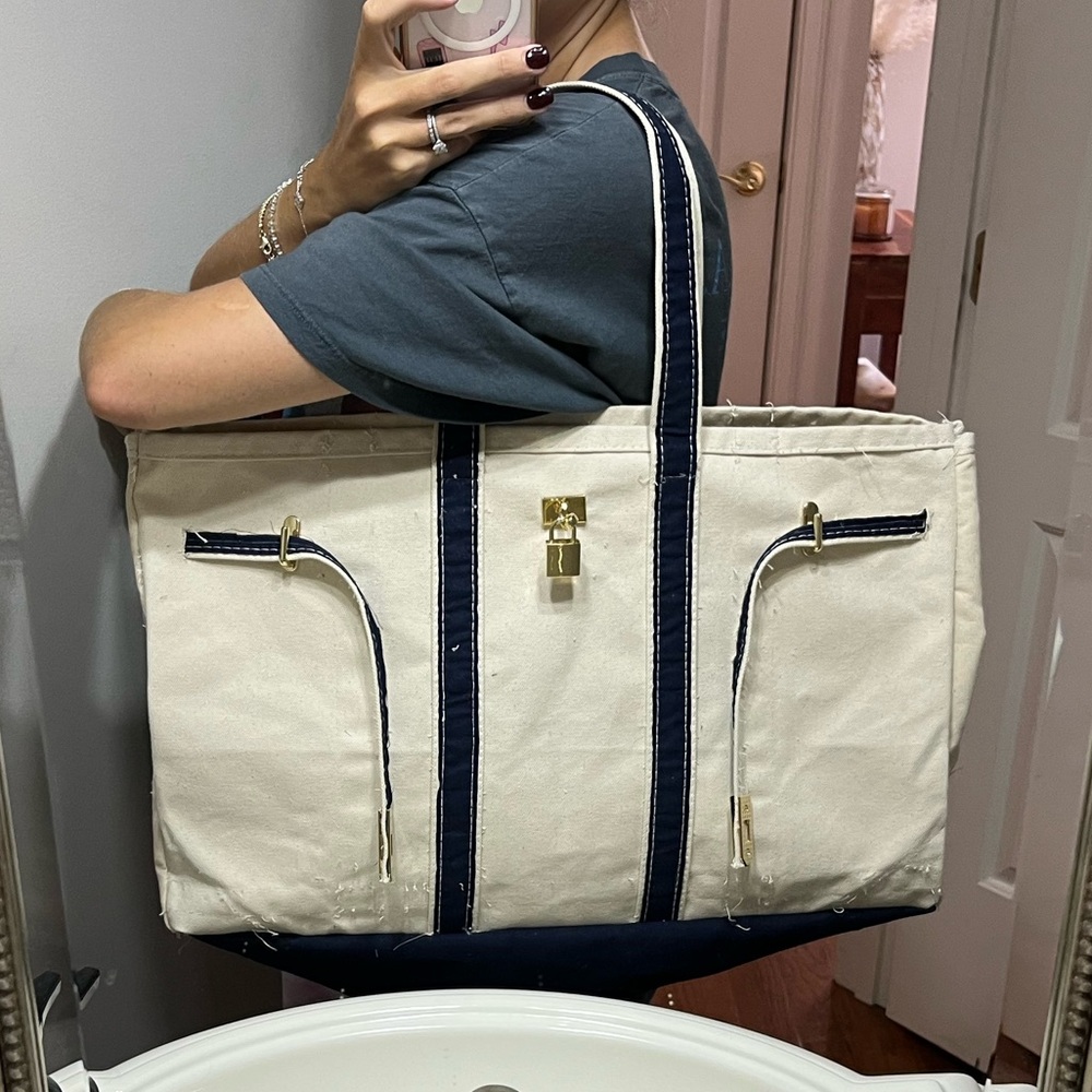 Boatkin bag, handmade, navy blue